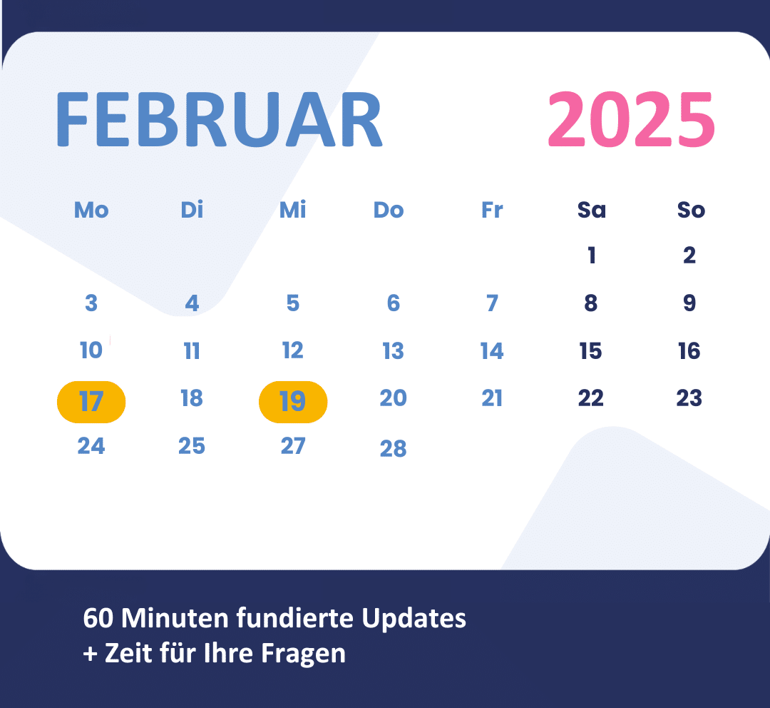 Webinar E-Rechnung B2B in Deutschland - Kalender Februar 2025